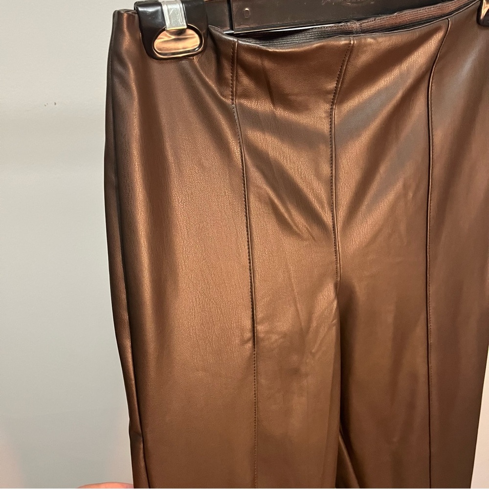 BROWN LEATHER LEGGINGS | H&M